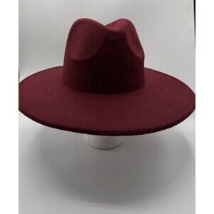 Free People Hat Burgundy Clean Slate Felt Western Alabaster Preppy One Size New